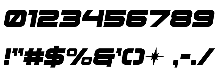 Pilot Command Semi-Italic Font OTHER CHARS