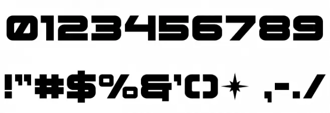 Pilot Command Spaced Font OTHER CHARS
