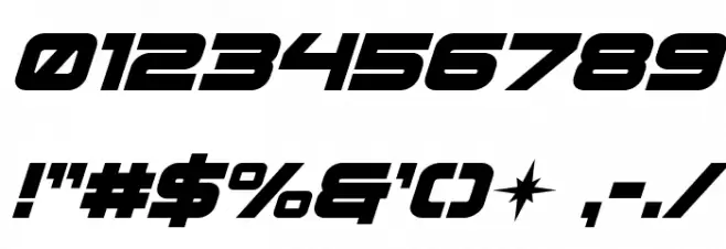 Pilot Command Super-Italic Font OTHER CHARS