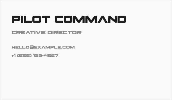 Pilot Command Business Card