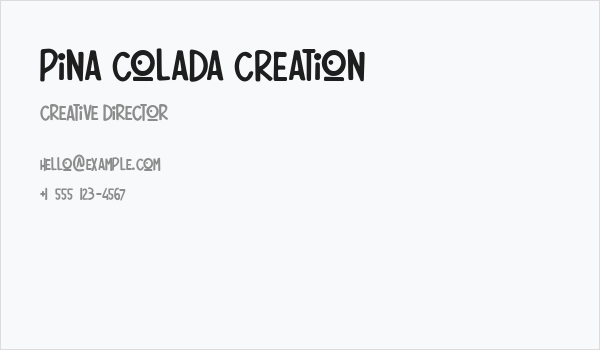 Pina Colada Creation Business Card