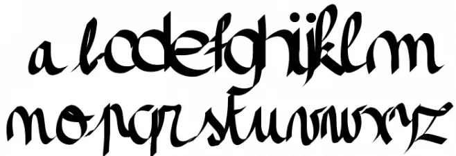 Pinceau Schriftart Kleinbuchstaben