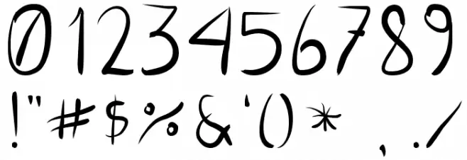Pincel handwrite Font OTHER CHARS