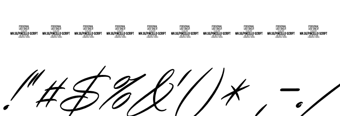Pincello Script PERSONAL USE Regular Font OTHER CHARS