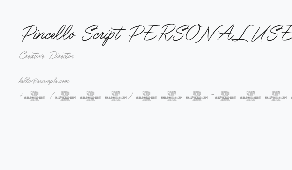 Pincello Script PERSONAL USE Regular Business Card