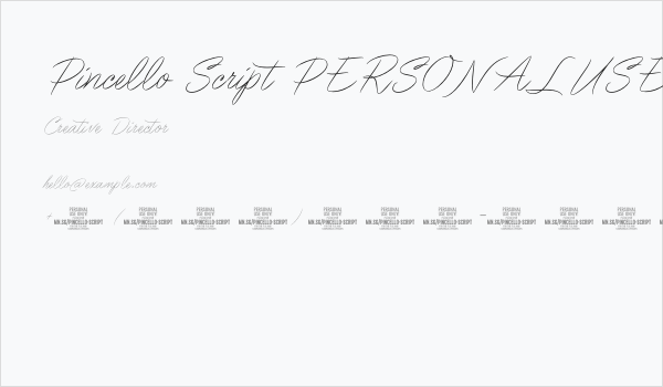 Pincello Script PERSONAL USE Thin Business Card