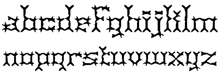 Pincers BRK Font LOWERCASE
