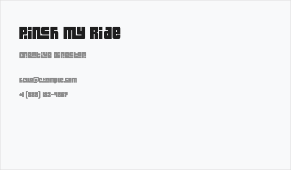 Pinch My Ride Business Card