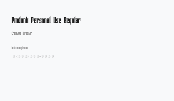 Pindunk Personal Use Regular Business Card