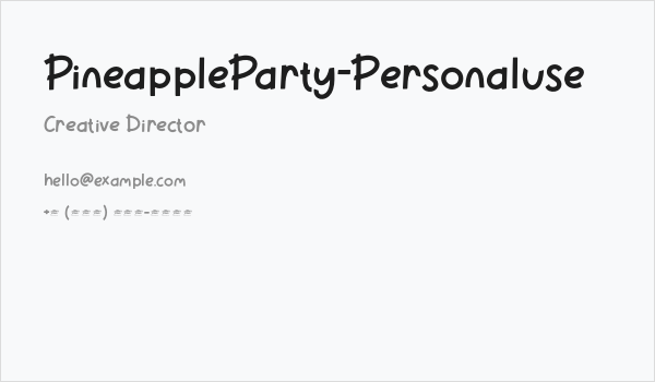 PineappleParty-Personaluse Business Card
