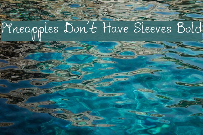 Pineapples Don't Have Sleeves Bold Font examples