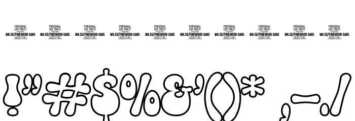 Pinewood Outline PERSONAL USE Italic Font OTHER CHARS