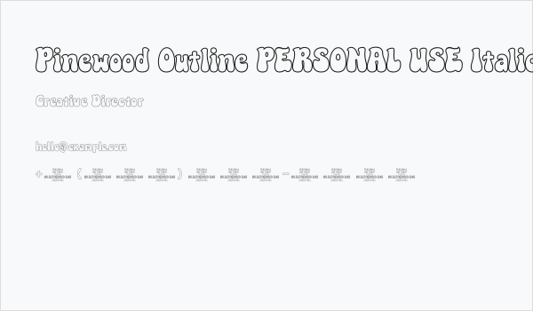 Pinewood Outline PERSONAL USE Italic Business Card
