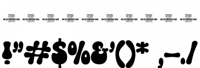 Pinewood Sans PERSONAL USE Regular Font OTHER CHARS