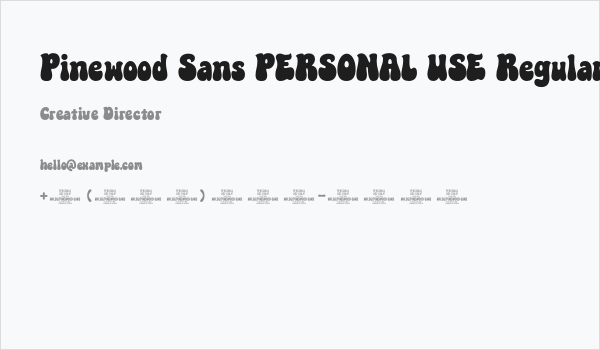 Pinewood Sans PERSONAL USE Regular Business Card