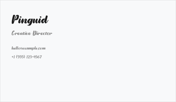 Pinguid Business Card