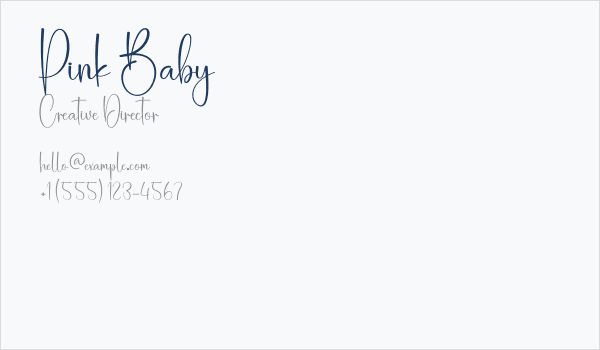 Pink Baby Business Card
