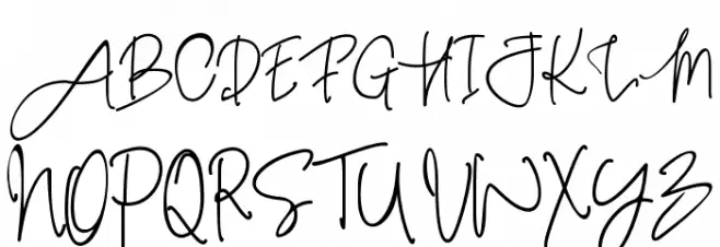 Pink Script Font Litere mari