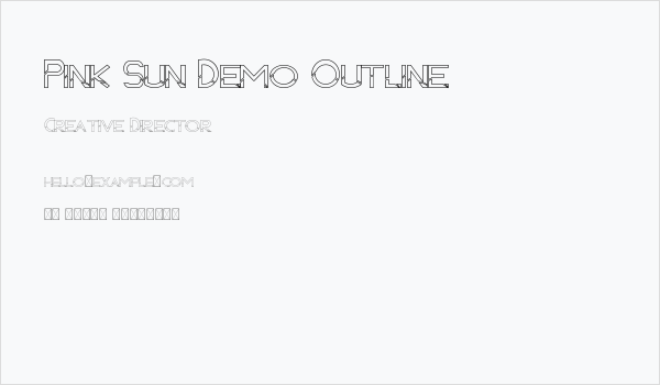 Pink Sun Demo Outline Business Card