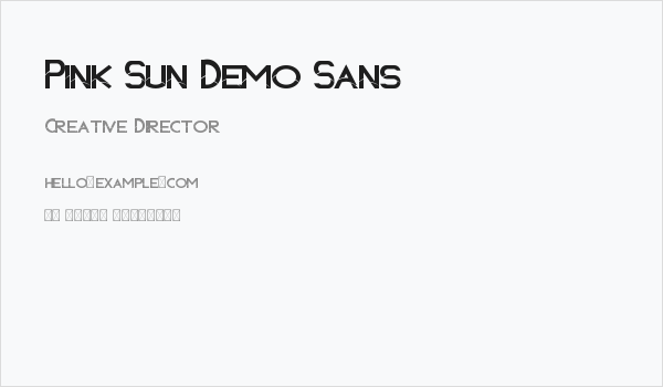 Pink Sun Demo Sans Business Card