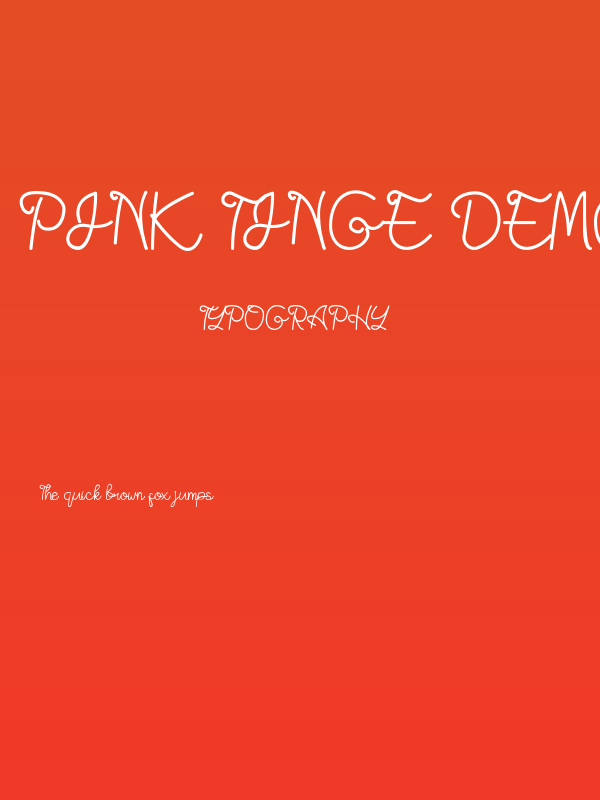Pink Tinge Demo Poster