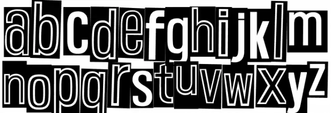 Pink Yellow Black Caratteri MINUSCOLO