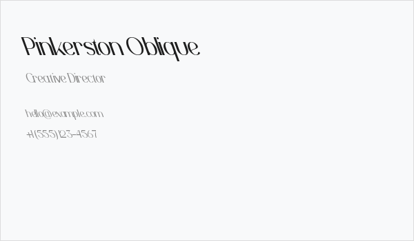 Pinkerston Oblique Business Card