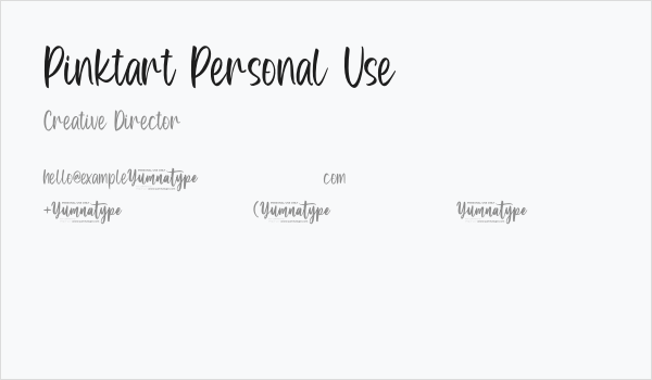 Pinktart Personal Use Business Card