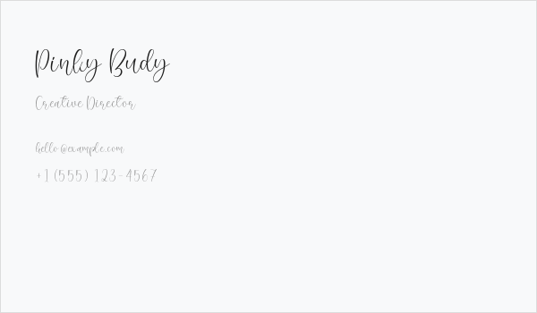 Pinky Budy Business Card