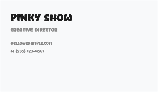 Pinky Show Business Card
