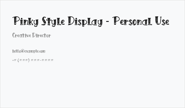 Pinky Style Display - Personal Use Business Card