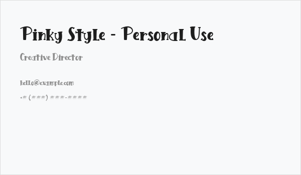 Pinky Style - Personal Use Business Card