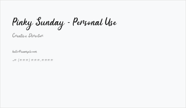 Pinky Sunday - Personal Use Business Card