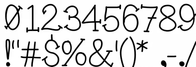 Pinwheel Font OTHER CHARS