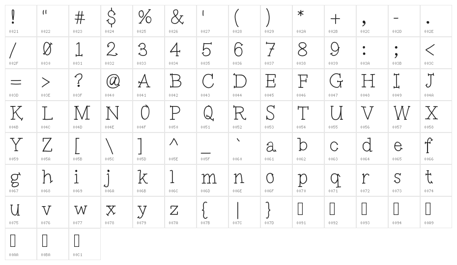 Pinwheel Character Map