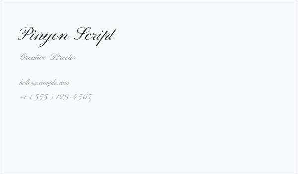 Pinyon Script Business Card