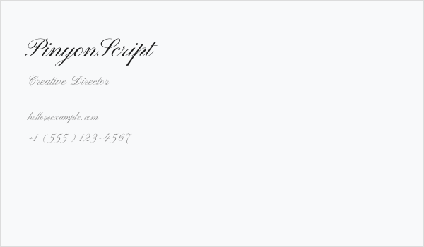 PinyonScript Business Card