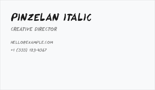 Pinzelan Italic Business Card
