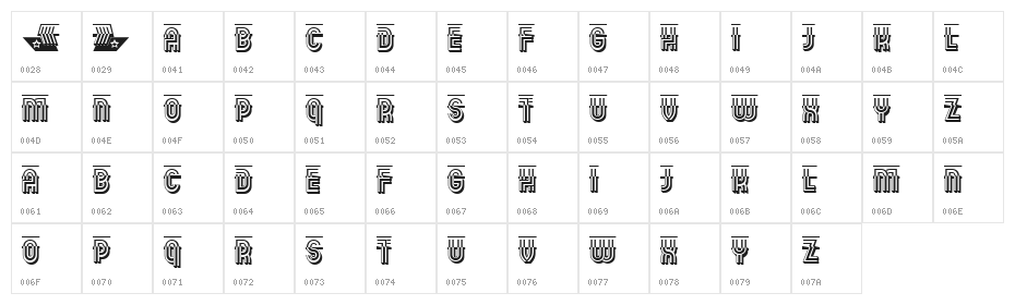 Pioneer Regular Character Map