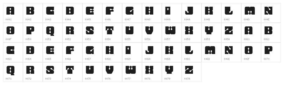 Pioppo Regular Character Map