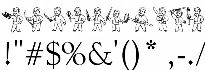 Pip Boy Weapons Dingbats Font OTHER CHARS