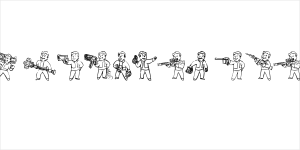 Pip Boy Weapons Dingbats Logo