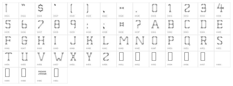 Pipe Dream Character Map