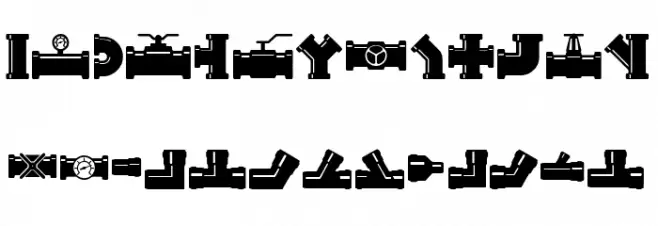 Pipe Fitting Font UPPERCASE