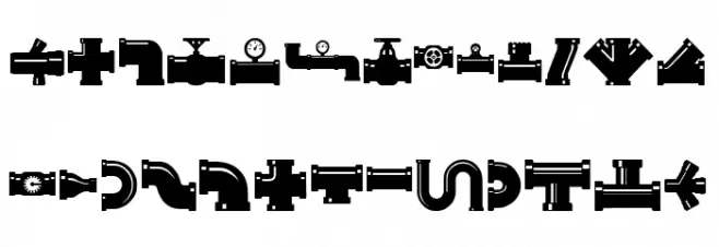 Pipe Fitting फ़ॉन्ट लोअरकेस