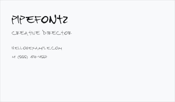 PipeFont2 Business Card