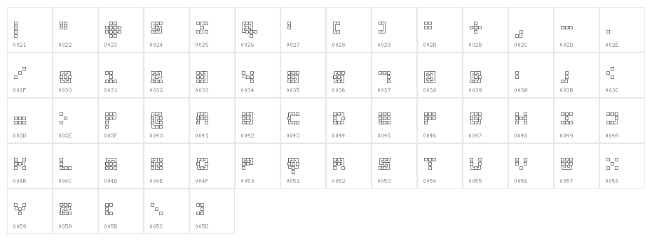 PipeSquare Rounded Character Map