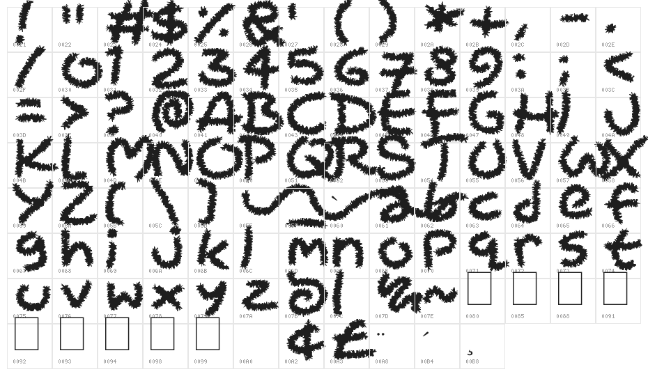 Pipecleaners Character Map