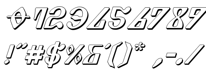 Piper Pie 3D Italic Font OTHER CHARS