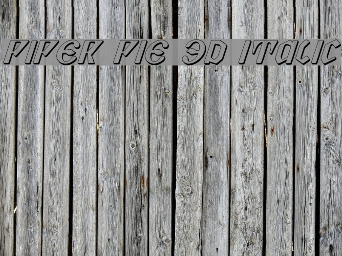 Piper Pie 3D Italic Font examples